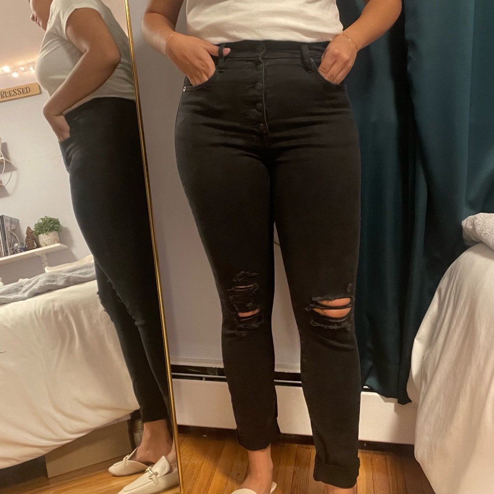 Women's Black Super High Rise Jeggings